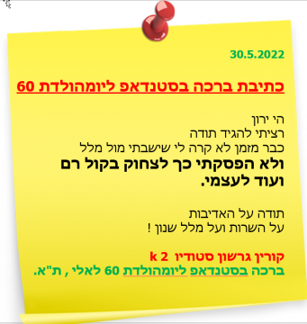 נאום ברכה בסטנדאפ ליומהולדת 60 , ברכה מצחיקה ליומהולדת 40, 50, 60 , נאום הומוריסטי